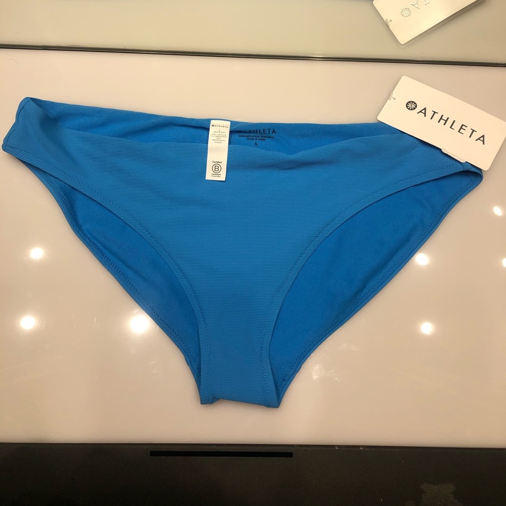 Athleta Cloudbreak Rib Mid Rise Swimsuit Bottoms